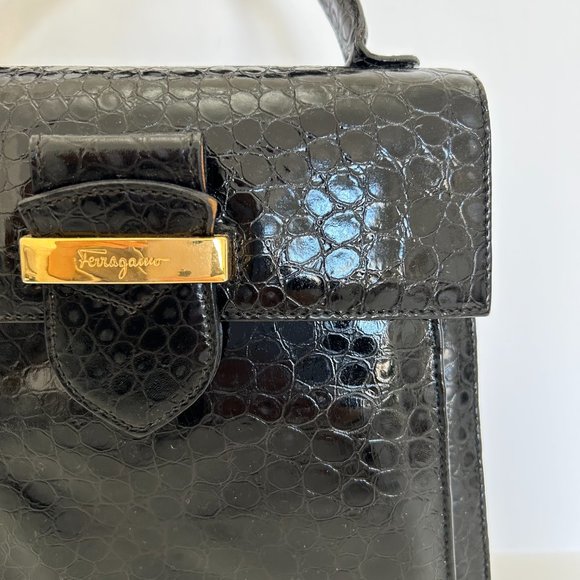 Salvatore Ferragamo Vintage Faux Lizard Shoulder Bag - Picture 4 of 14